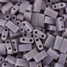 Miyuki half tila 5x2.4mm beads - Matted opaque mauve ab HTL-410FR